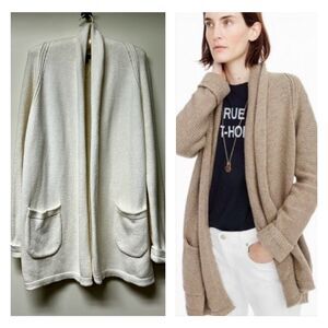 NWOT - J. CREW Long Open Cardigan Sweater, Cotton/Merino Wool Blend, Sz XL